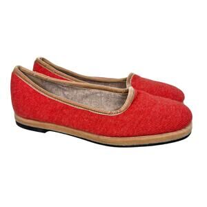Cashmeritaly Red Ballet Flats Size 8